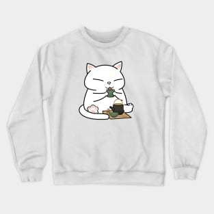 Chubby Cat Tea Crewneck Sweatshirt